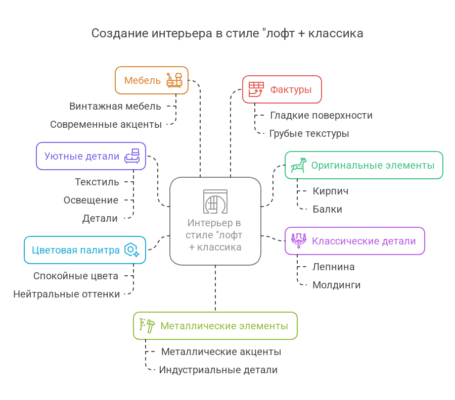 Создание интерьера в стиле "лофт + классика